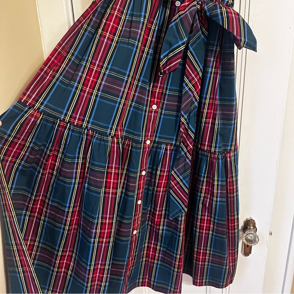 Sleeveless tartan shirtdress - Picture 8 of 11